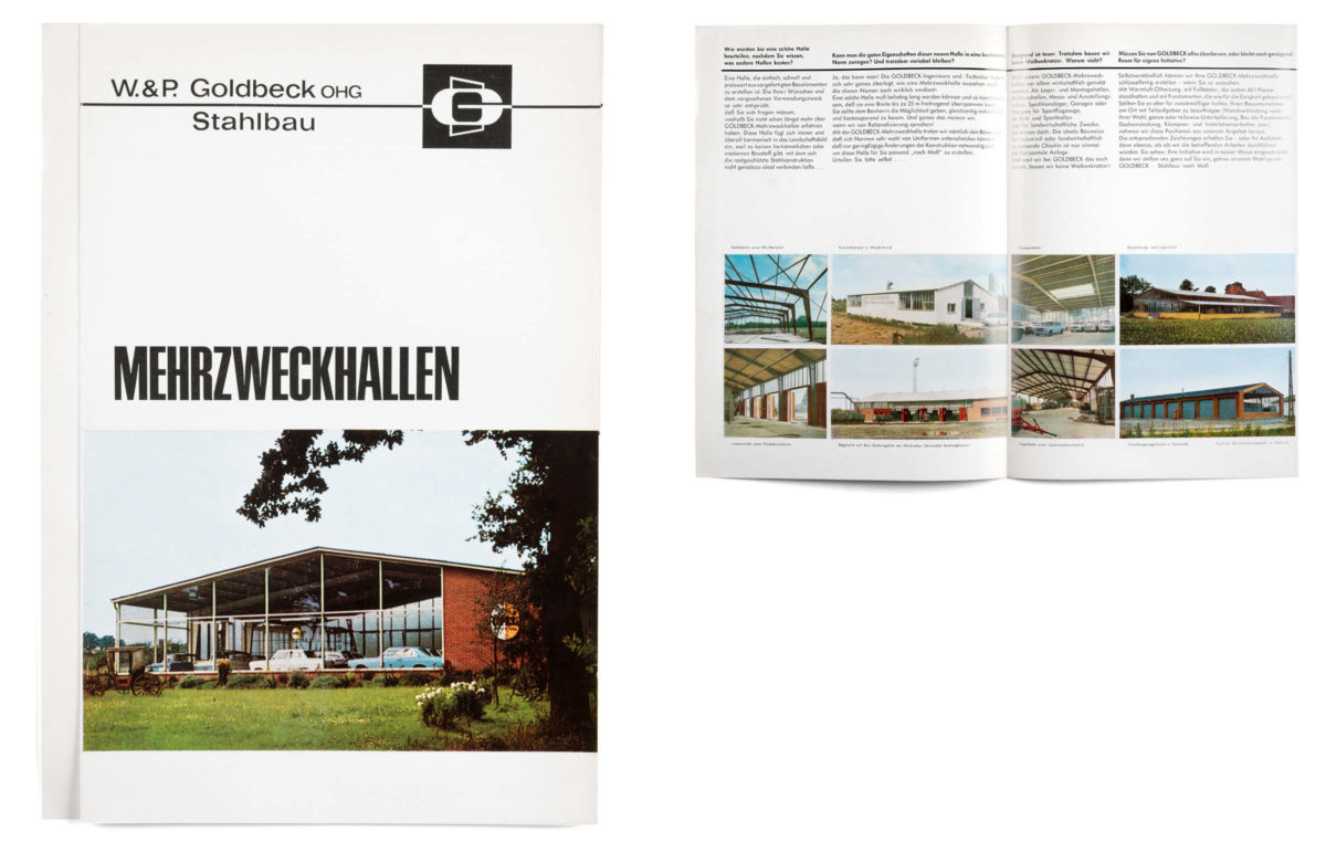Historisches Prospekt: Goldbeck Stahlbau, Mehrzweckhallen