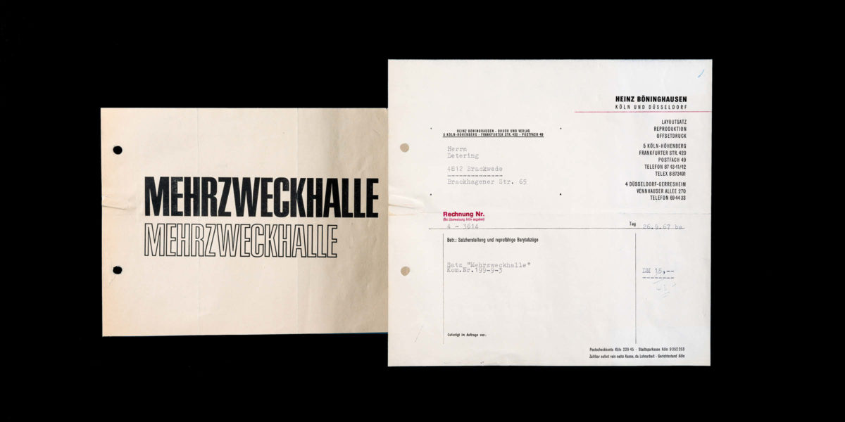 Historische Rechnung von 1967, Satzerstellung und reprofähige Barytabzüge – 15 DM