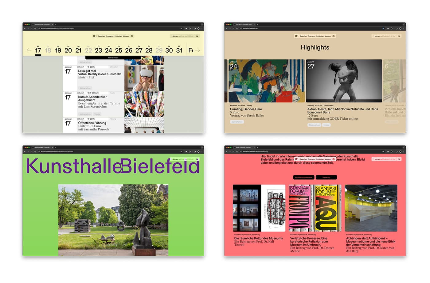Kunsthalle-Bielefeld Webseite
